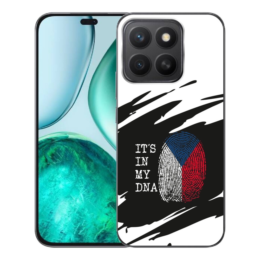 Gelový kryt mmCase na Honor X8c - vlajka otisk prstu černobílé pozadí