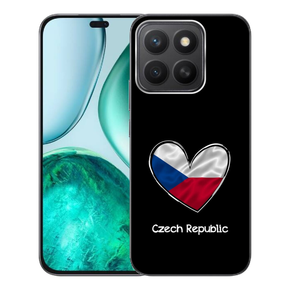 Gelový kryt mmCase na Honor X8c - vlajka srdce černé pozadí