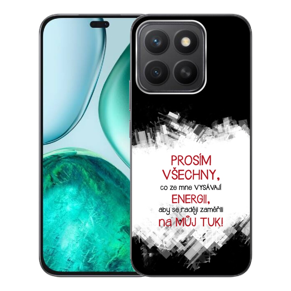 Gelový kryt mmCase na Honor X8c - vtipný text 1 červený