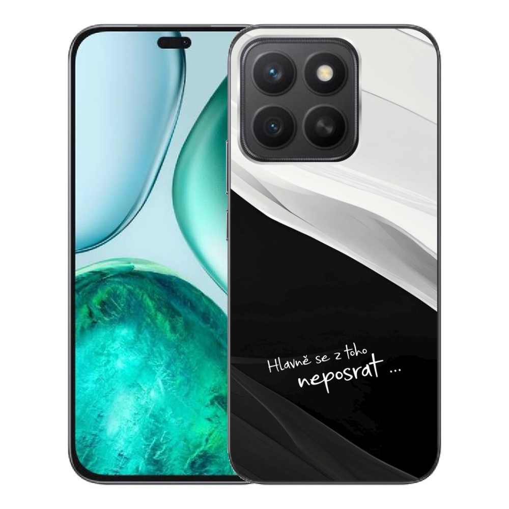 Gelový kryt mmCase na Honor X8c - vtipný text 13 černobílé pozadí