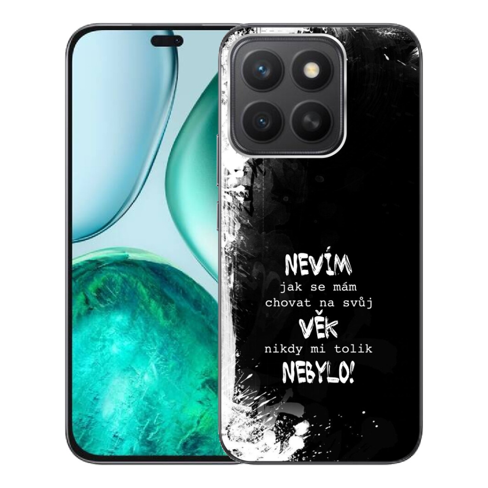 Gelový kryt mmCase na Honor X8c - vtipný text 14 černé pozadí