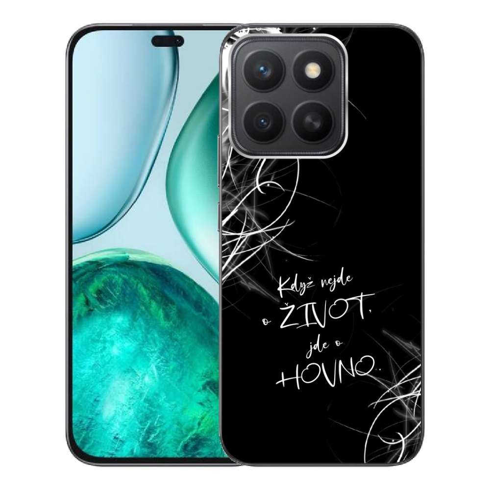 Gelový kryt mmCase na Honor X8c - vtipný text 16 černé pozadí