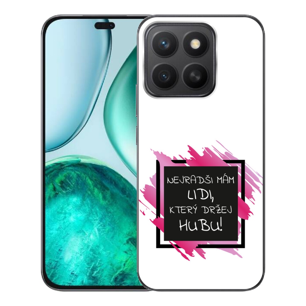 Gelový kryt mmCase na Honor X8c - vtipný text 7 černobílé pozadí