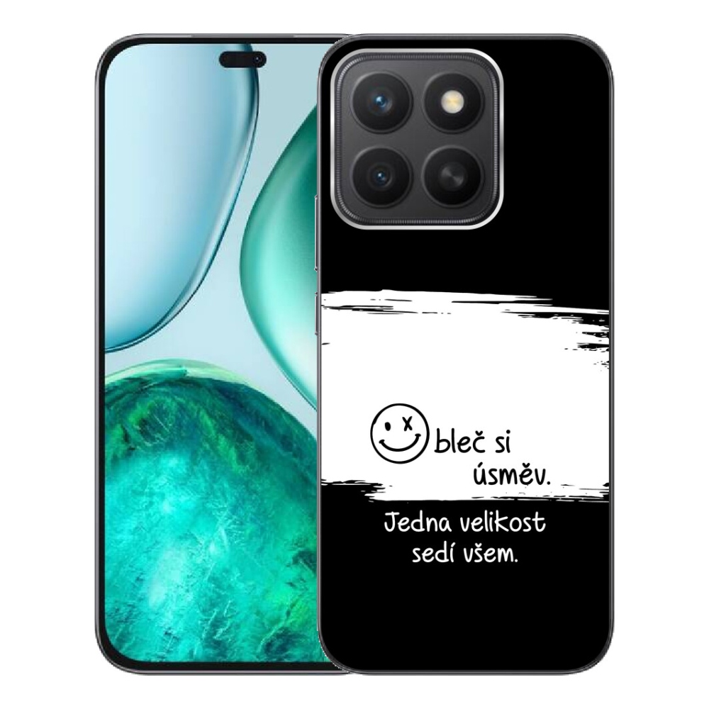 Gelový kryt mmCase na Honor X8c - vtipný text 8 bíločerné pozadí