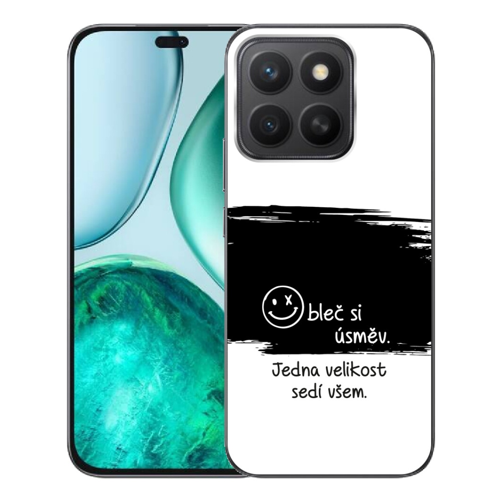 Gelový kryt mmCase na Honor X8c - vtipný text 8 černobílé pozadí