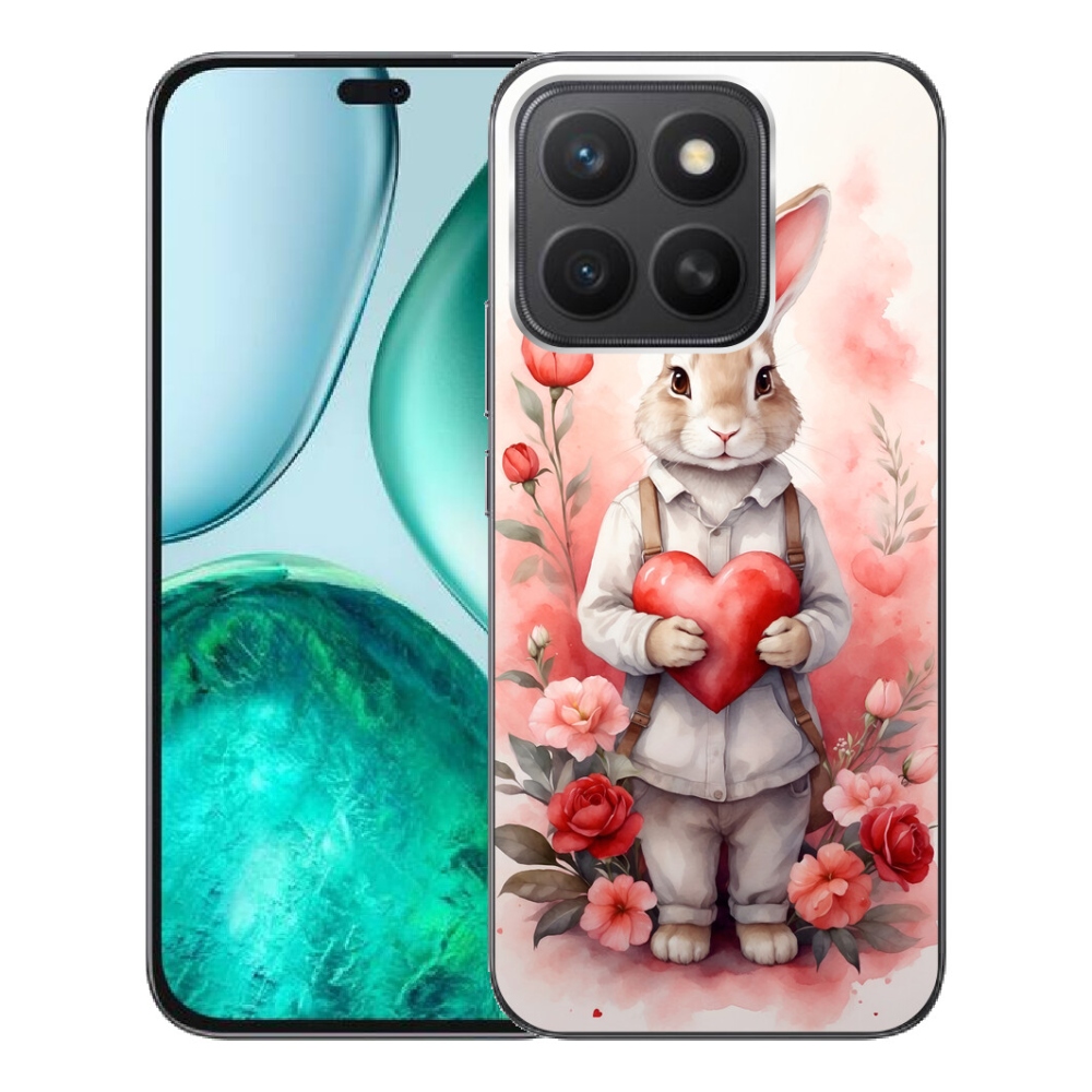 Gelový kryt mmCase na Honor X8c - zajíc se srdíčkem