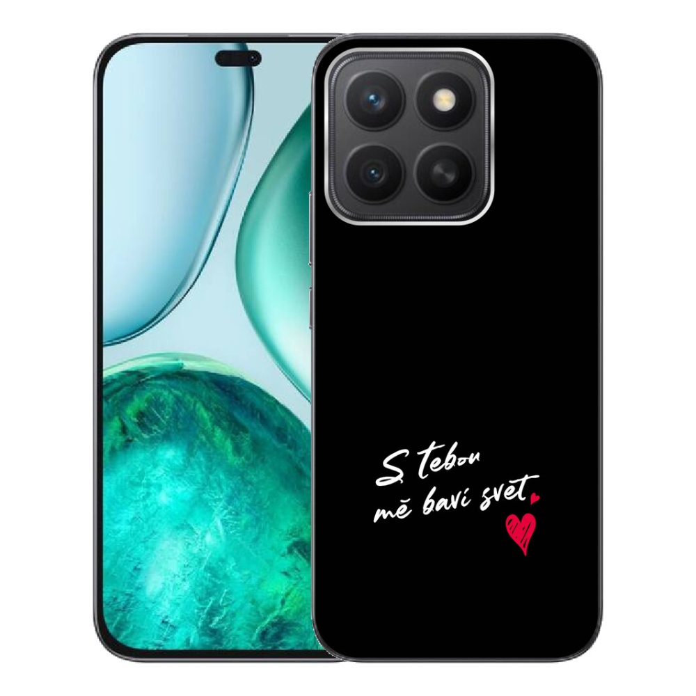 Gelový kryt mmCase na Honor X8c - zamilovaný text 1 černé pozadí