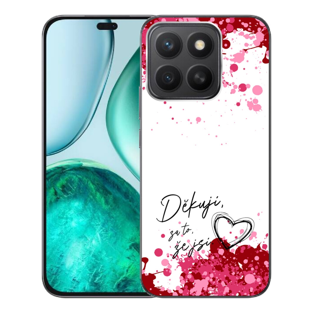 Gelový kryt mmCase na Honor X8c - zamilovaný text 2 bílé pozadí