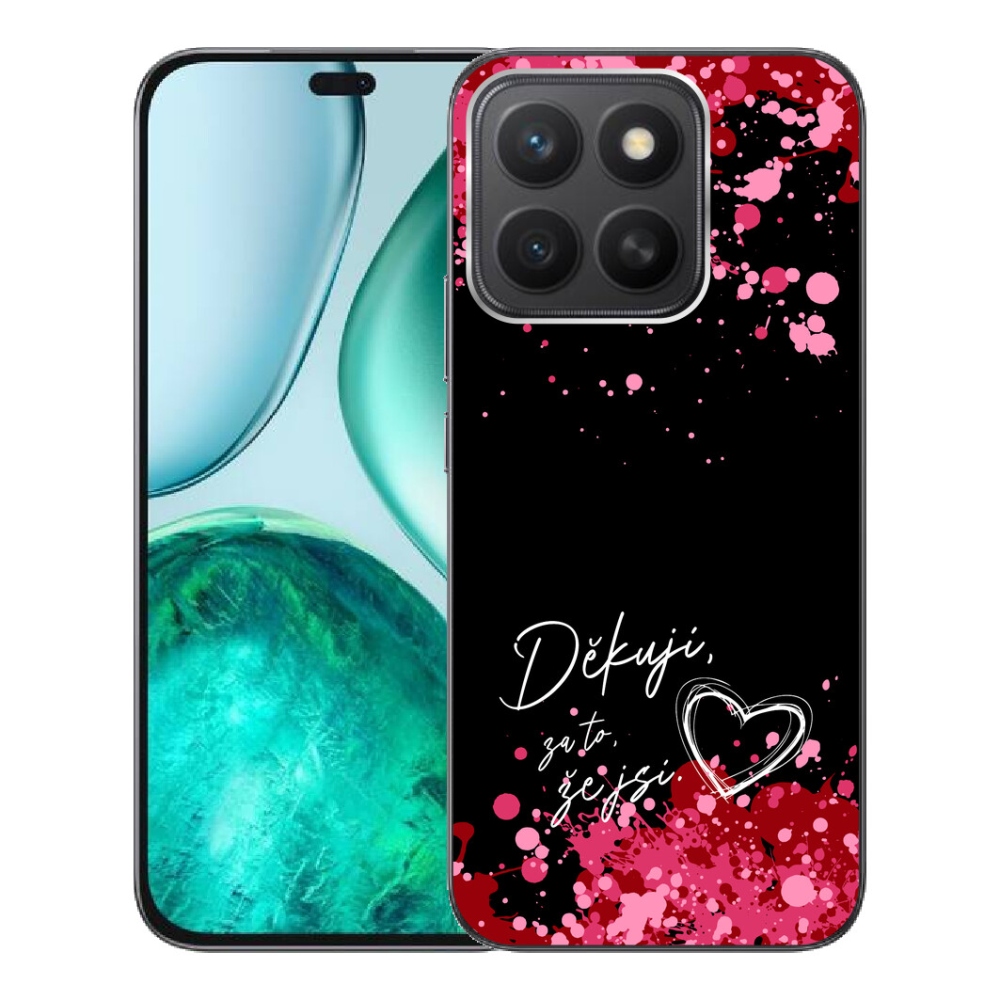 Gelový kryt mmCase na Honor X8c - zamilovaný text 2 černé pozadí