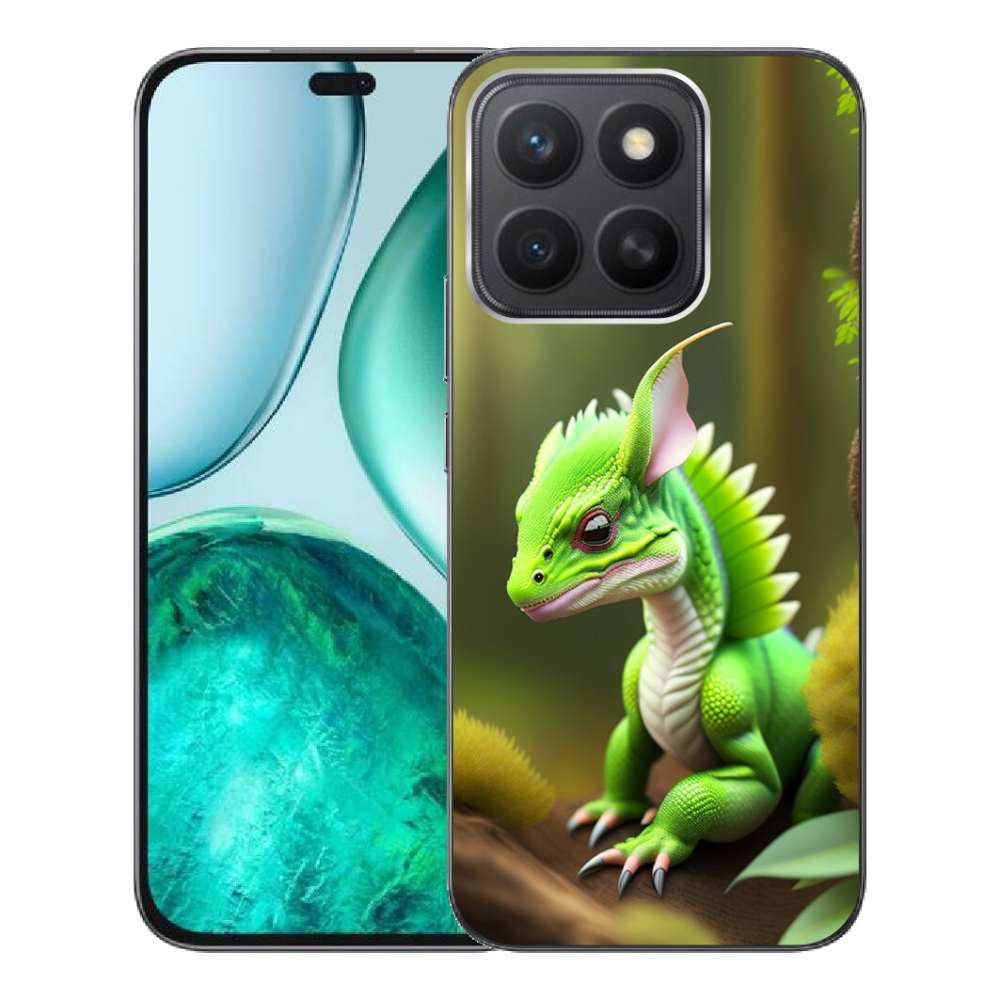 Gelový kryt mmCase na Honor X8c - zelený dráček