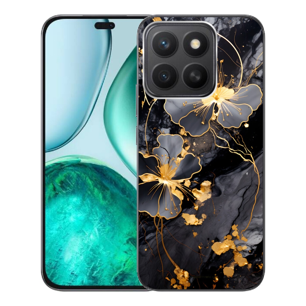 Gelový kryt mmCase na Honor X8c - zlaté květy