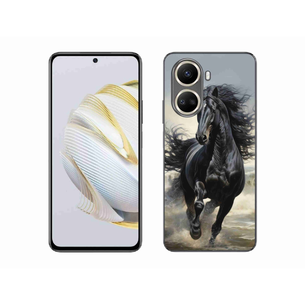 Gelový kryt mmCase na Huawei Nova 10 SE - běžící černý kůň