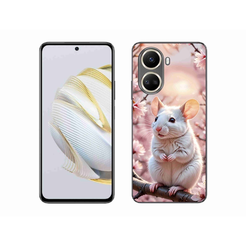 Gelový kryt mmCase na Huawei Nova 10 SE - bílá myš na větvi