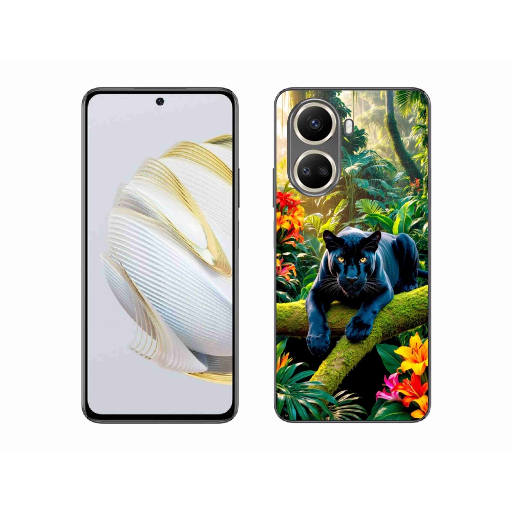 Gelový kryt mmCase na Huawei Nova 10 SE - černý panter v džungli