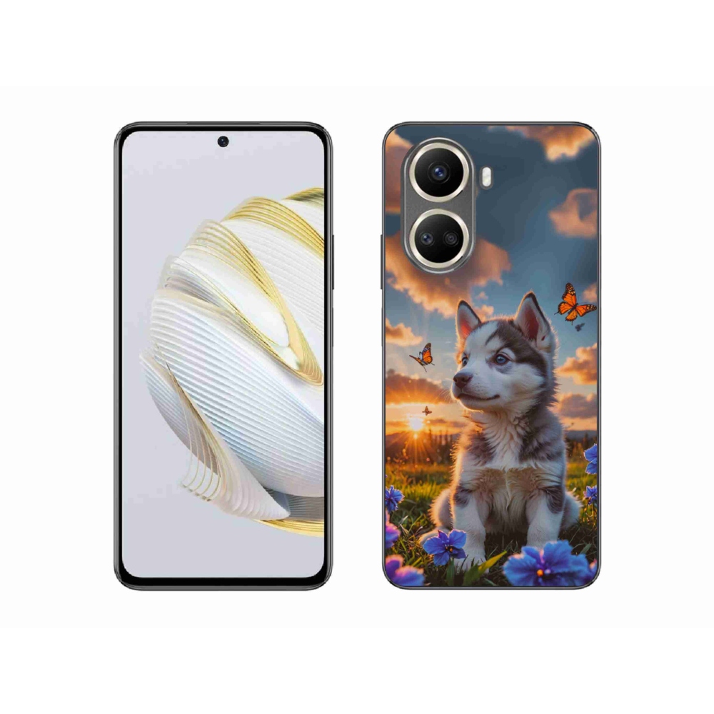 Gelový kryt mmCase na Huawei Nova 10 SE - husky při západu slunce