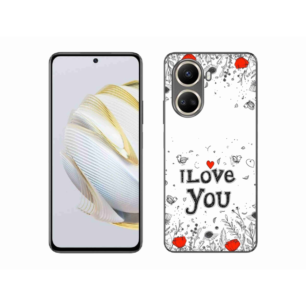 Gelový kryt mmCase na Huawei Nova 10 SE - I love you bílé pozadí