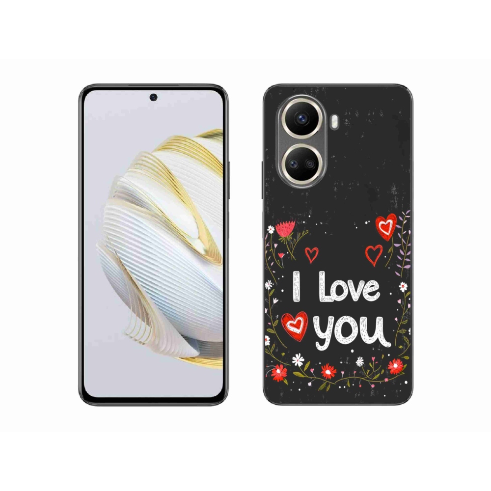Gelový kryt mmCase na Huawei Nova 10 SE - I love you černé pozadí