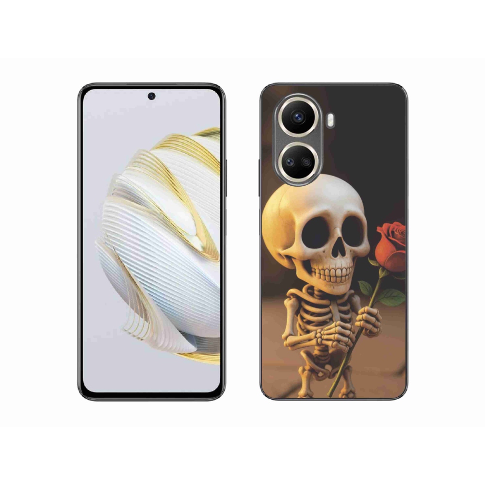 Gelový kryt mmCase na Huawei Nova 10 SE - kostlivec s růží