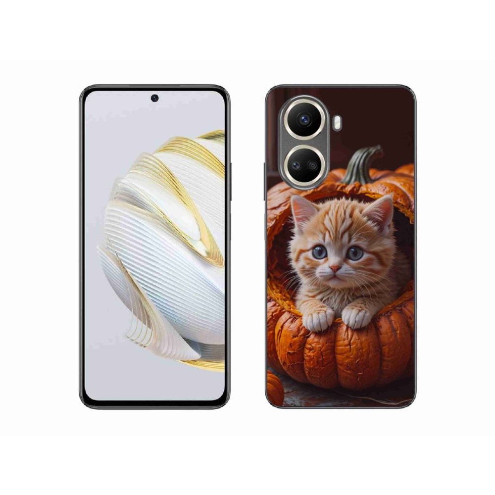 Gelový kryt mmCase na Huawei Nova 10 SE - kotě a dýně 2