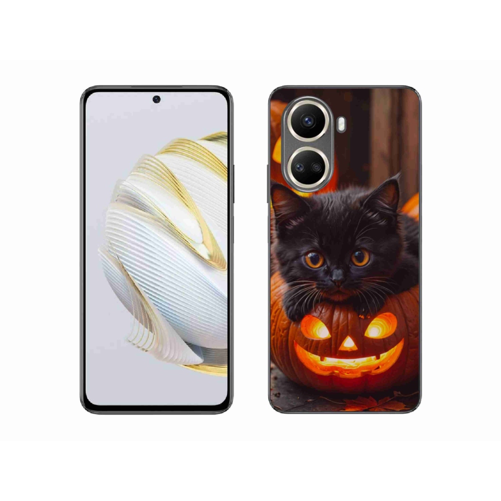 Gelový kryt mmCase na Huawei Nova 10 SE - kotě a dýně