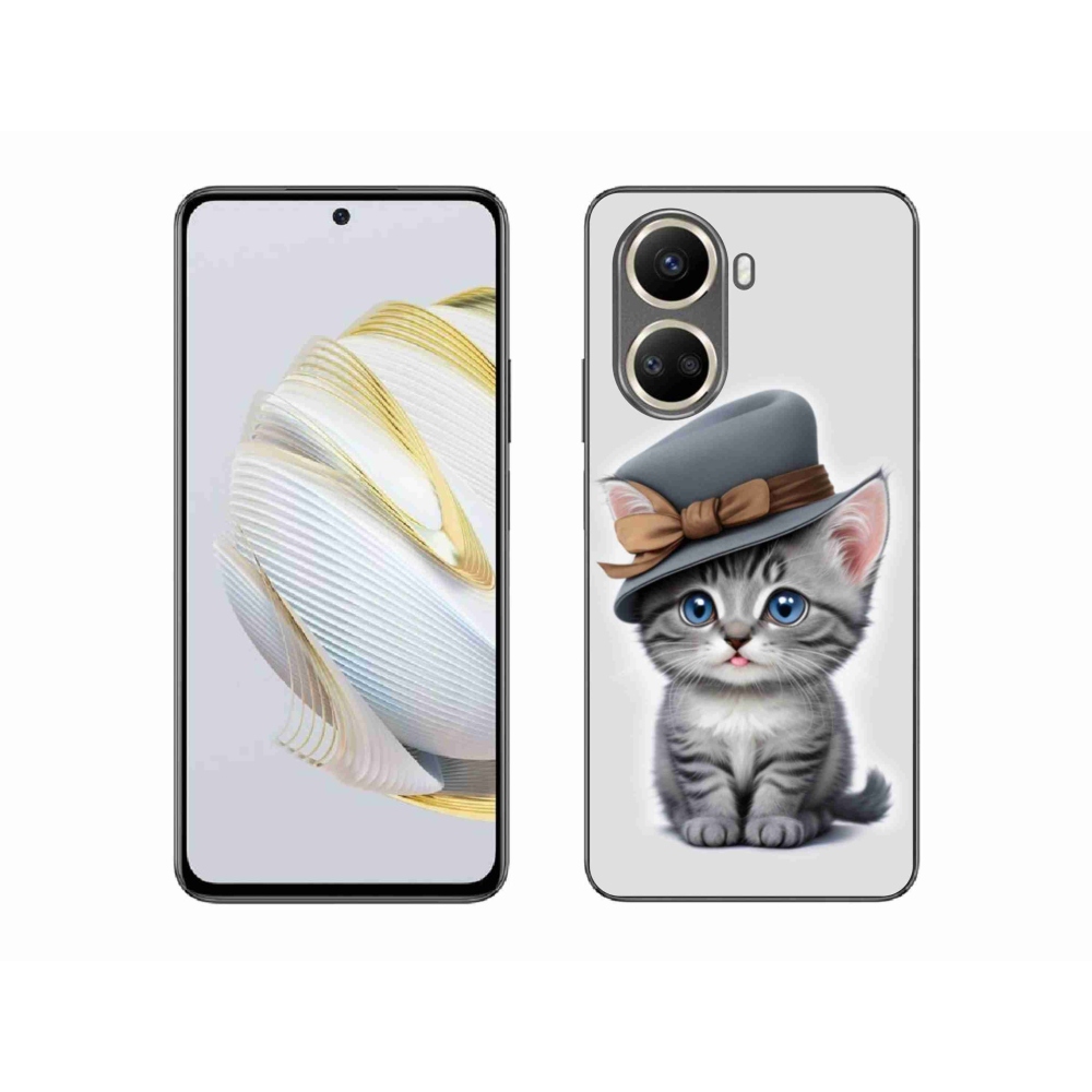 Gelový kryt mmCase na Huawei Nova 10 SE - kotě s kloboukem