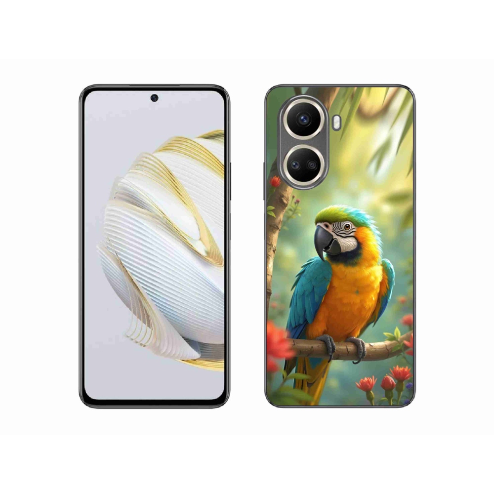 Gelový kryt mmCase na Huawei Nova 10 SE - papoušek ara modrožlutá