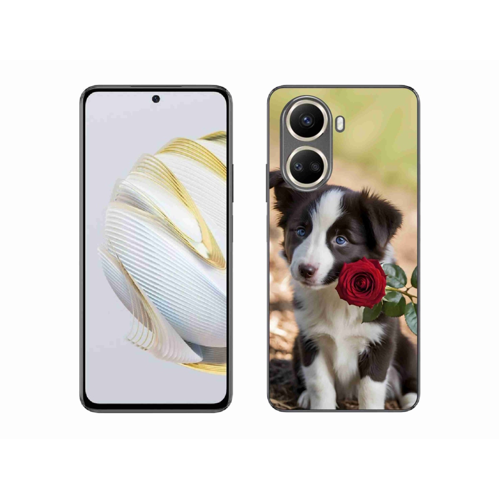 Gelový kryt mmCase na Huawei Nova 10 SE - roztomilá border kolie s růží