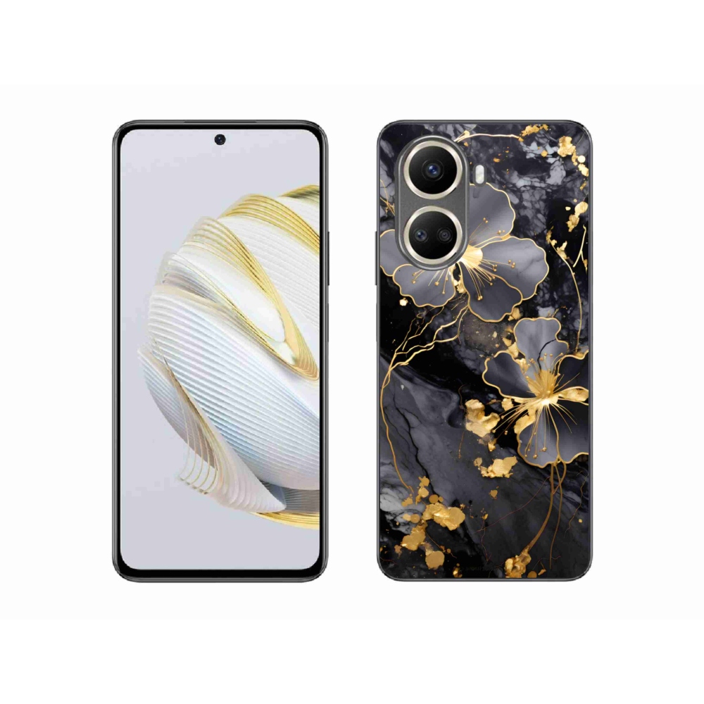 Gelový kryt mmCase na Huawei Nova 10 SE - zlaté květy