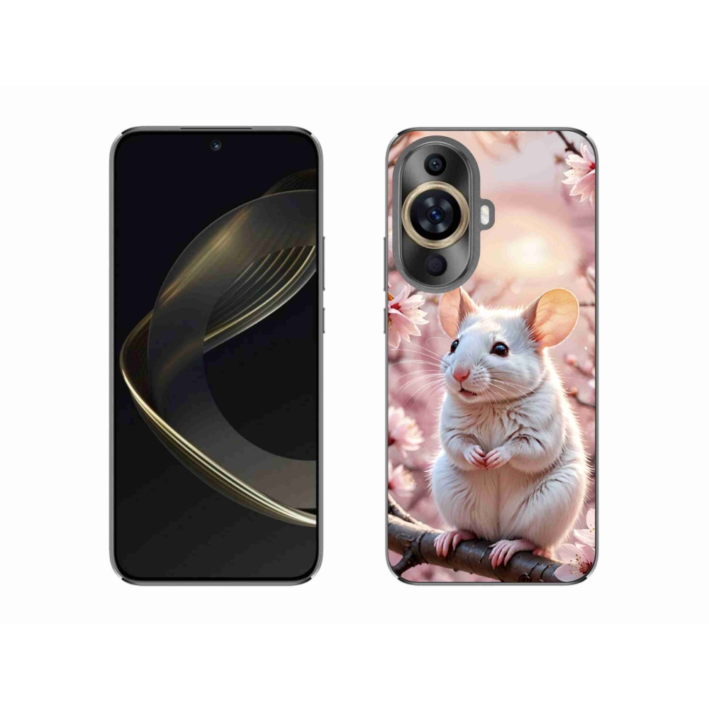 Gelový kryt mmCase na Huawei Nova 11 - bílá myš na větvi
