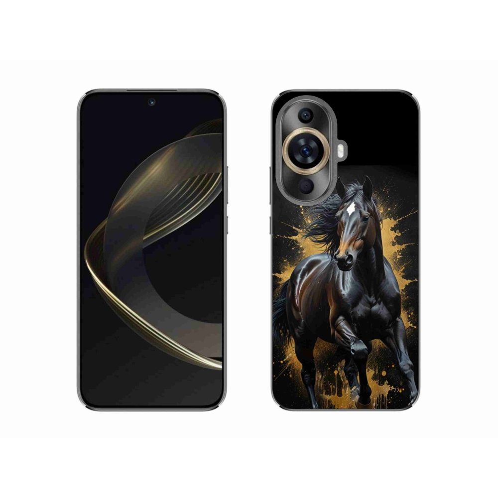 Gelový kryt mmCase na Huawei Nova 11 - elegantní černý hřebec