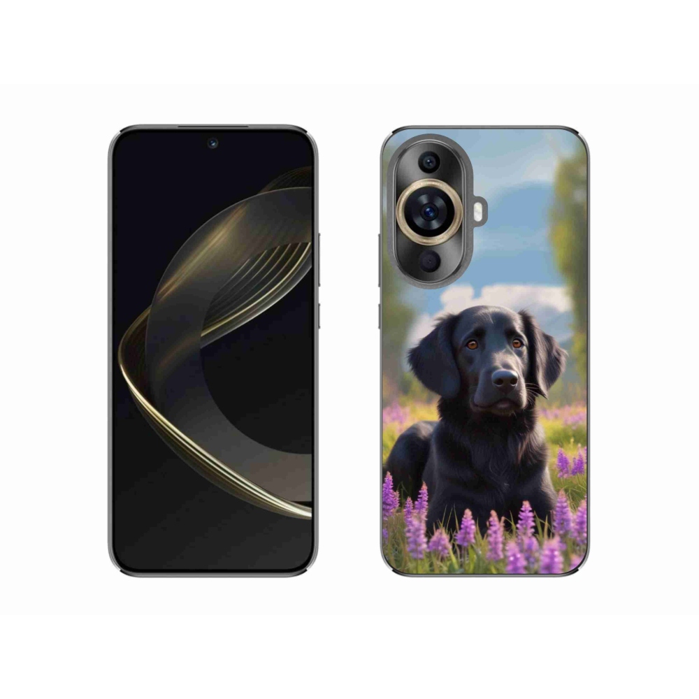 Gelový kryt mmCase na Huawei Nova 11 - elegantní černý retrívr