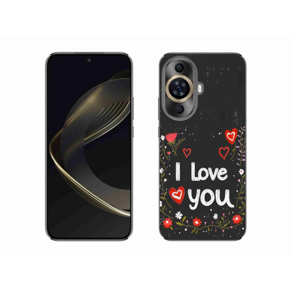 Gelový kryt mmCase na Huawei Nova 11 - I love you černé pozadí