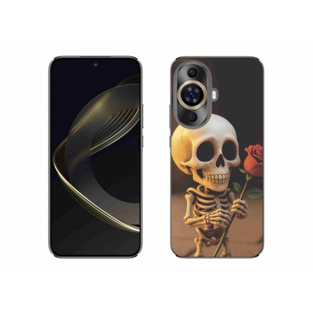 Gelový kryt mmCase na Huawei Nova 11 - kostlivec s růží