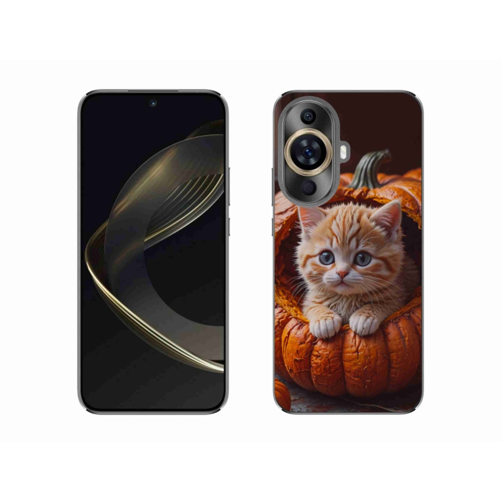 Gelový kryt mmCase na Huawei Nova 11 - kotě a dýně 2