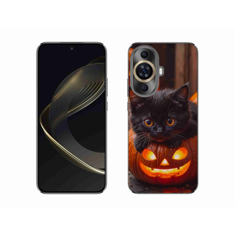 Gelový kryt mmCase na Huawei Nova 11 - kotě a dýně