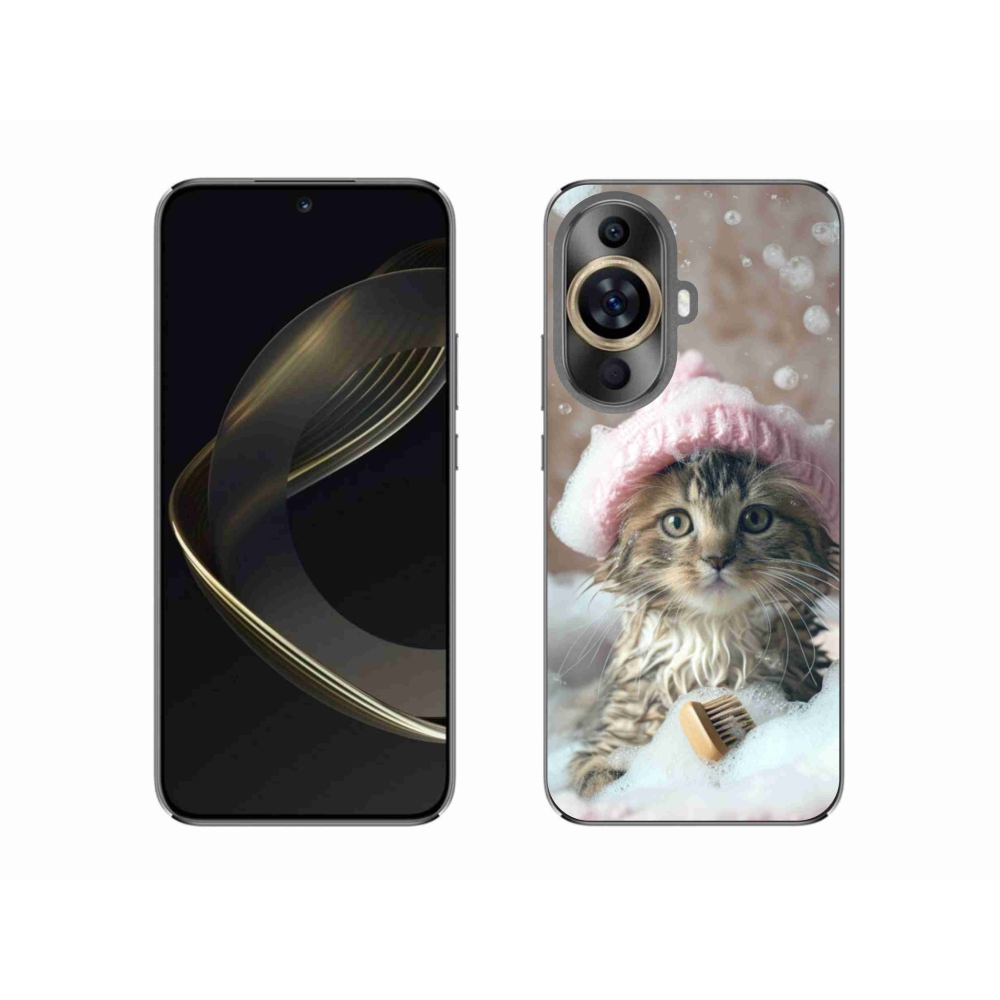 Gelový kryt mmCase na Huawei Nova 11 - kotě a koupel