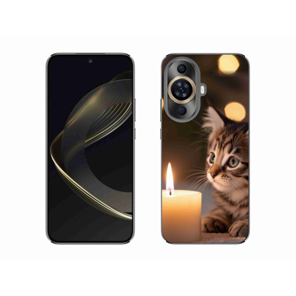 Gelový kryt mmCase na Huawei Nova 11 - kotě a svíčka