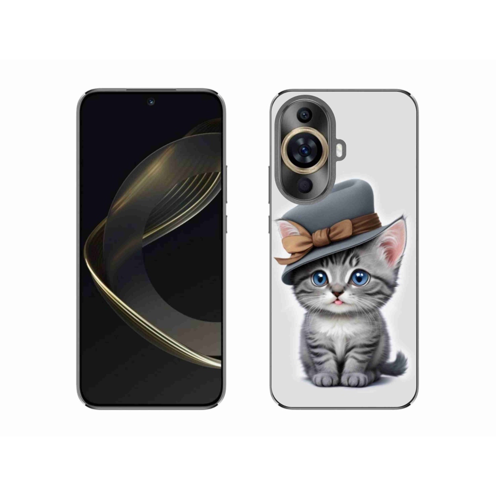 Gelový kryt mmCase na Huawei Nova 11 - kotě s kloboukem
