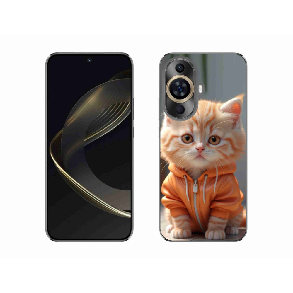 Gelový kryt mmCase na Huawei Nova 11 - kotě v mikině
