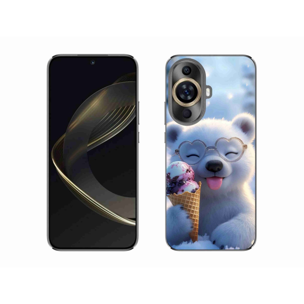 Gelový kryt mmCase na Huawei Nova 11 - medvídek se zmrzlinou