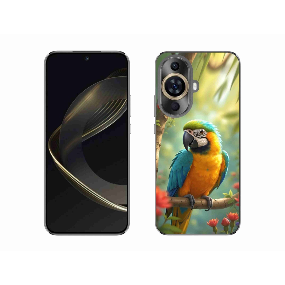 Gelový kryt mmCase na Huawei Nova 11 - papoušek ara modrožlutá
