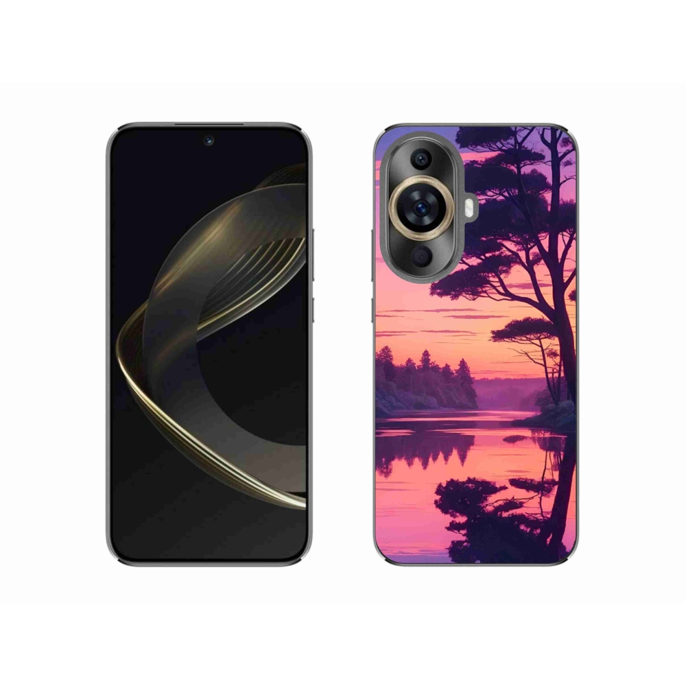 Gelový kryt mmCase na Huawei Nova 11 - západ slunce nad jezerem