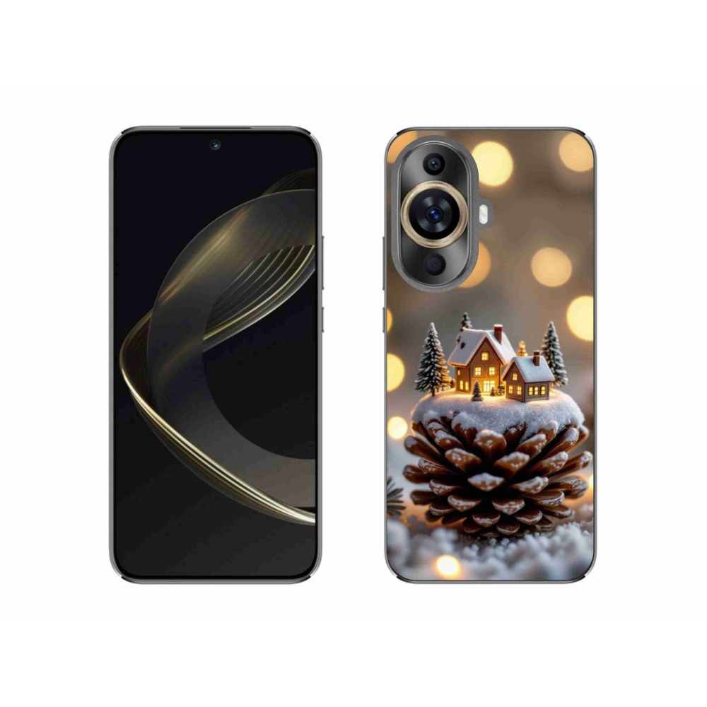 Gelový kryt mmCase na Huawei Nova 11 - zimní vesnička