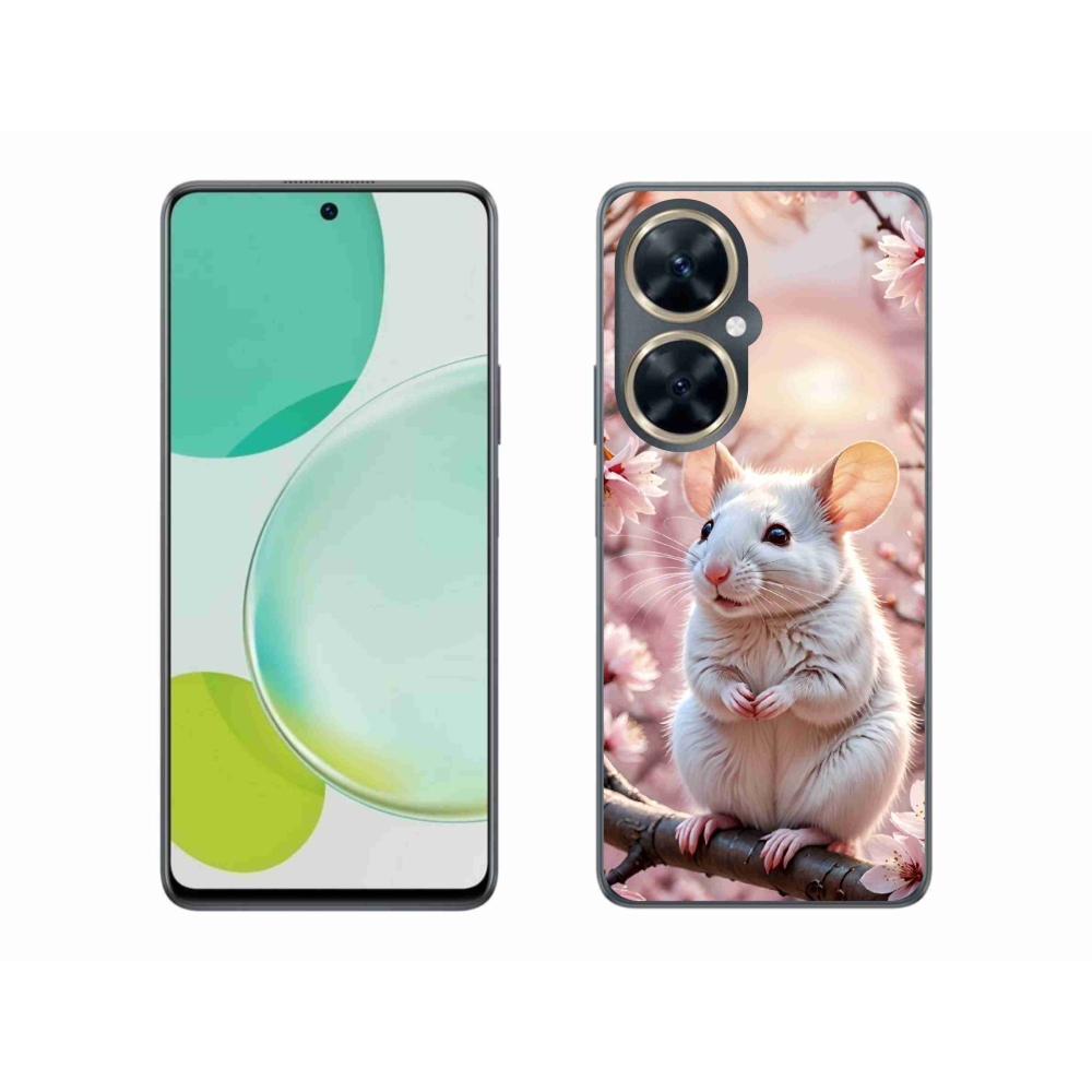 Gelový kryt mmCase na Huawei Nova 11i - bílá myš na větvi