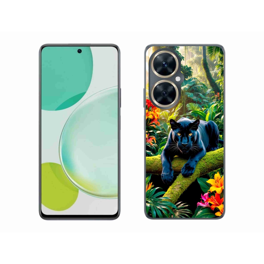 Gelový kryt mmCase na Huawei Nova 11i - černý panter v džungli