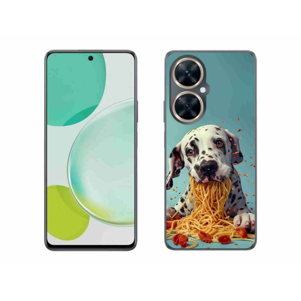 Gelový kryt mmCase na Huawei Nova 11i - dalmatin a špagety