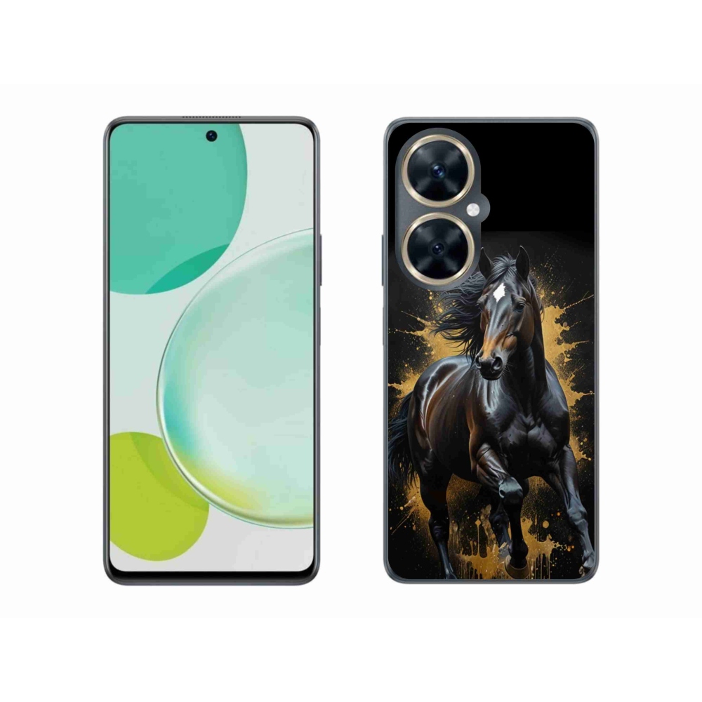 Gelový kryt mmCase na Huawei Nova 11i - elegantní černý hřebec