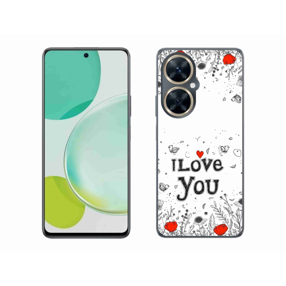 Gelový kryt mmCase na Huawei Nova 11i - I love you bílé pozadí