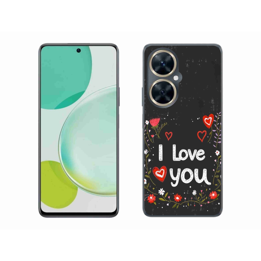 Gelový kryt mmCase na Huawei Nova 11i - I love you černé pozadí
