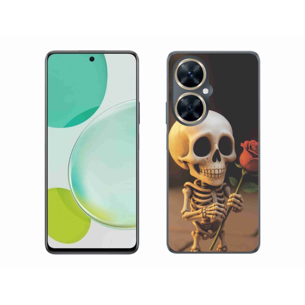 Gelový kryt mmCase na Huawei Nova 11i - kostlivec s růží